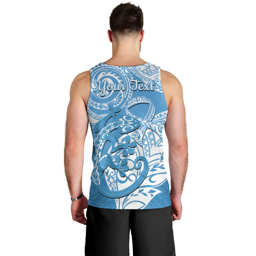 Personalised New Zealand Autism Support Men Tank Top NZ Fern With Maori Koru Lizard