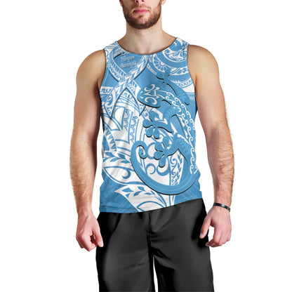 Personalised New Zealand Autism Support Men Tank Top NZ Fern With Maori Koru Lizard