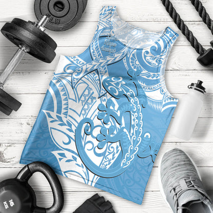 Personalised New Zealand Autism Support Men Tank Top NZ Fern With Maori Koru Lizard