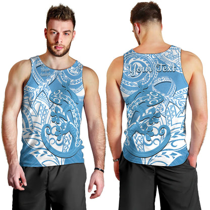 Personalised New Zealand Autism Support Men Tank Top NZ Fern With Maori Koru Lizard