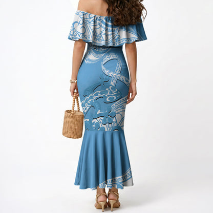 Personalised New Zealand Autism Support Mermaid Dress NZ Fern With Maori Koru Lizard