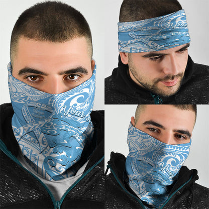Personalised New Zealand Autism Support Neck Gaiter NZ Fern With Maori Koru Lizard