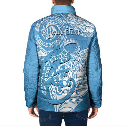 Personalised New Zealand Autism Support Padded Jacket NZ Fern With Maori Koru Lizard