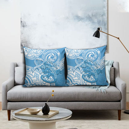 Personalised New Zealand Autism Support Pillow Cover NZ Fern With Maori Koru Lizard
