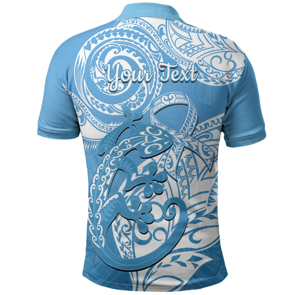 Personalised New Zealand Autism Support Polo Shirt NZ Fern With Maori Koru Lizard