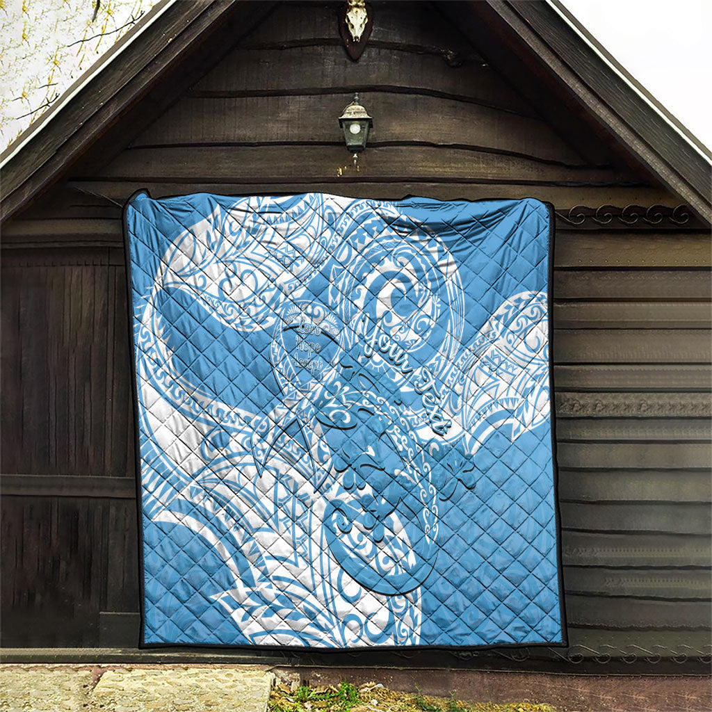 Personalised New Zealand Autism Support Quilt NZ Fern With Maori Koru Lizard