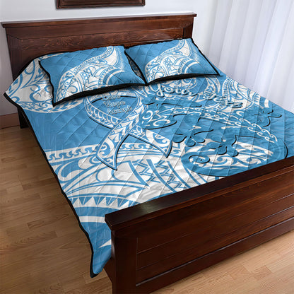Personalised New Zealand Autism Support Quilt Bed Set NZ Fern With Maori Koru Lizard