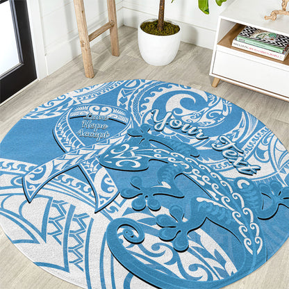 Personalised New Zealand Autism Support Round Carpet NZ Fern With Maori Koru Lizard