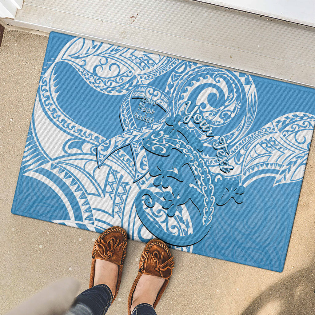 Personalised New Zealand Autism Support Rubber Doormat NZ Fern With Maori Koru Lizard