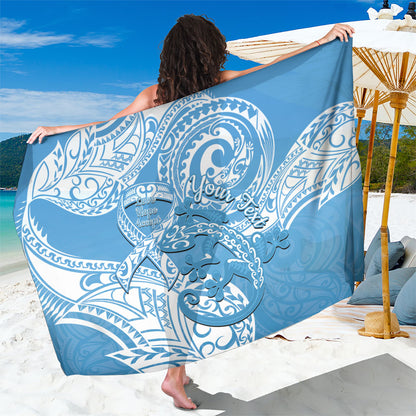 Personalised New Zealand Autism Support Sarong NZ Fern With Maori Koru Lizard