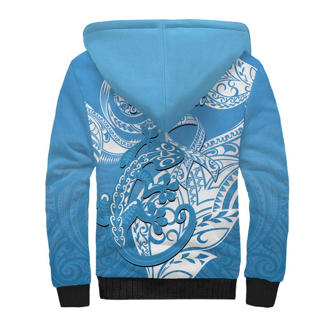Personalised New Zealand Autism Support Sherpa Hoodie NZ Fern With Maori Koru Lizard
