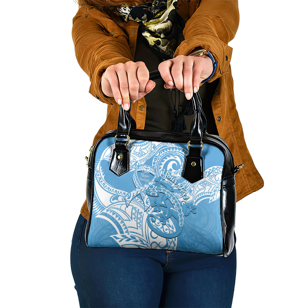 Personalised New Zealand Autism Support Shoulder Handbag NZ Fern With Maori Koru Lizard