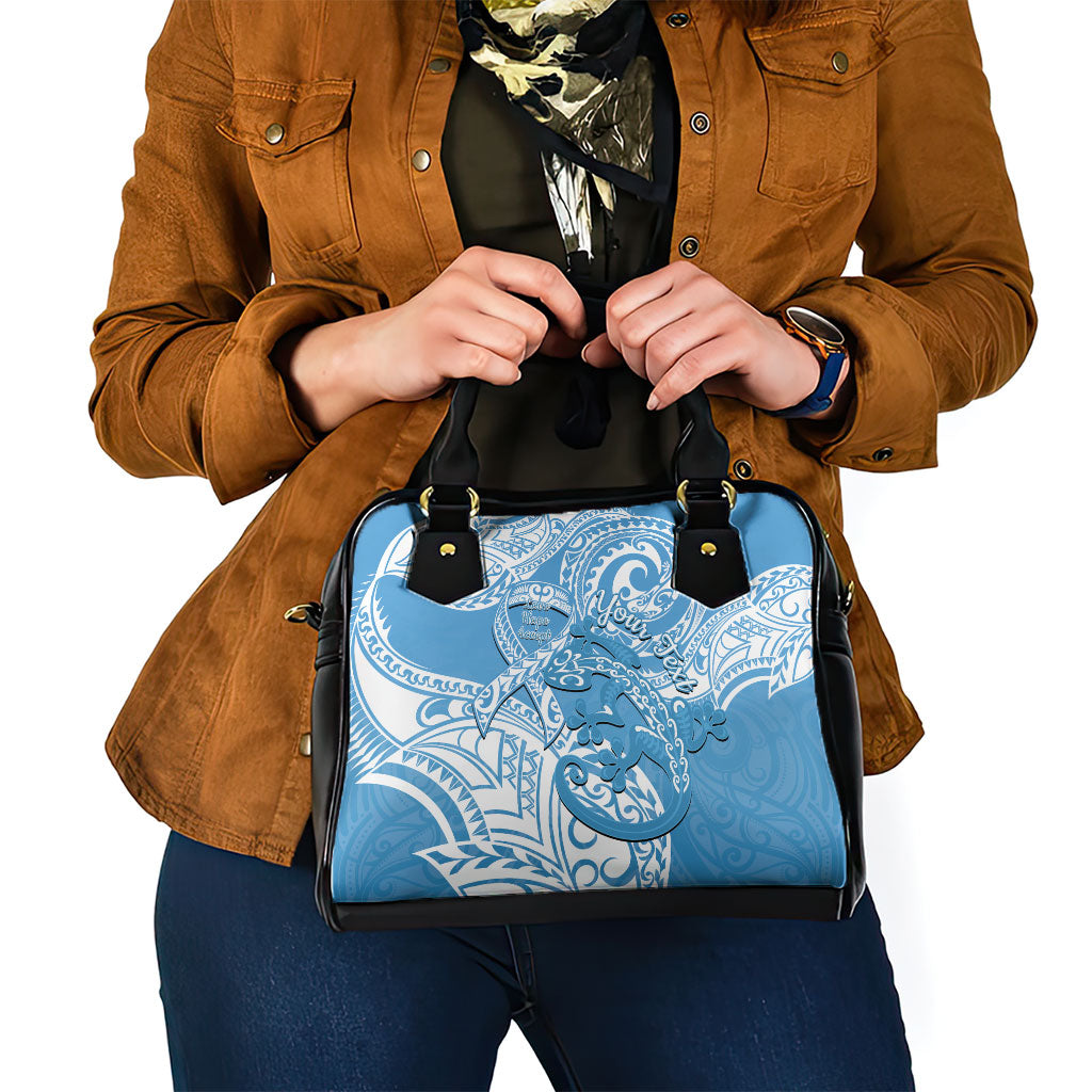 Personalised New Zealand Autism Support Shoulder Handbag NZ Fern With Maori Koru Lizard