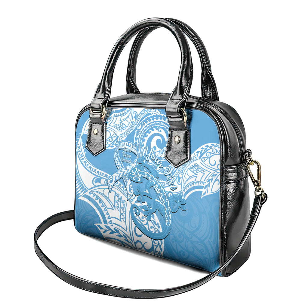 Personalised New Zealand Autism Support Shoulder Handbag NZ Fern With Maori Koru Lizard
