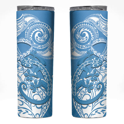 New Zealand Autism Support Skinny Tumbler NZ Fern With Maori Koru Lizard