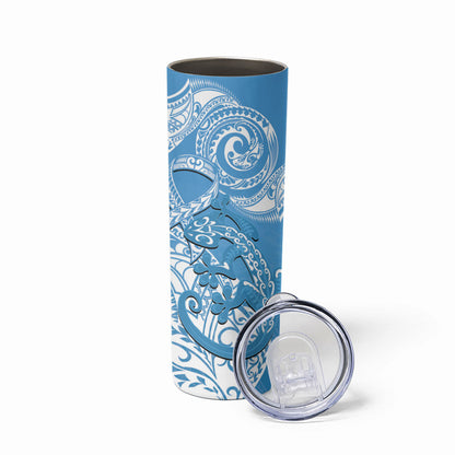 New Zealand Autism Support Skinny Tumbler NZ Fern With Maori Koru Lizard