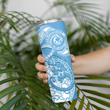 New Zealand Autism Support Skinny Tumbler NZ Fern With Maori Koru Lizard