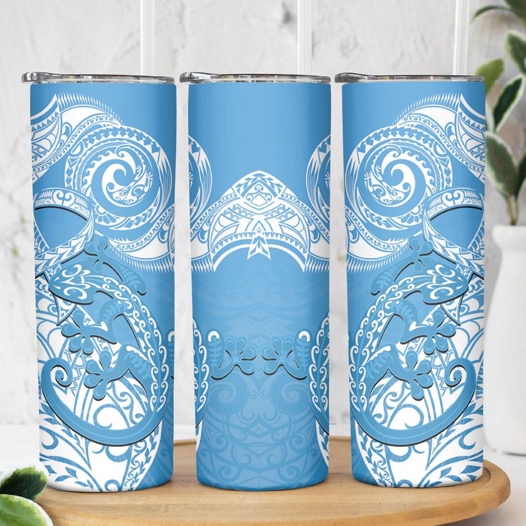 New Zealand Autism Support Skinny Tumbler NZ Fern With Maori Koru Lizard