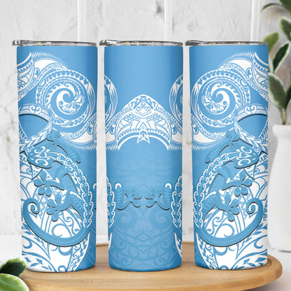 New Zealand Autism Support Skinny Tumbler NZ Fern With Maori Koru Lizard