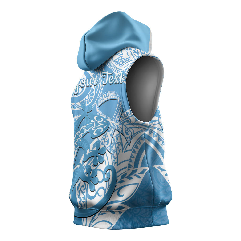 Personalised New Zealand Autism Support Sleeveless Hoodie NZ Fern With Maori Koru Lizard