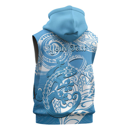 Personalised New Zealand Autism Support Sleeveless Zip Hoodie NZ Fern With Maori Koru Lizard