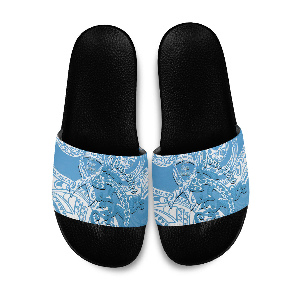 Personalised New Zealand Autism Support Slide Sandals NZ Fern With Maori Koru Lizard
