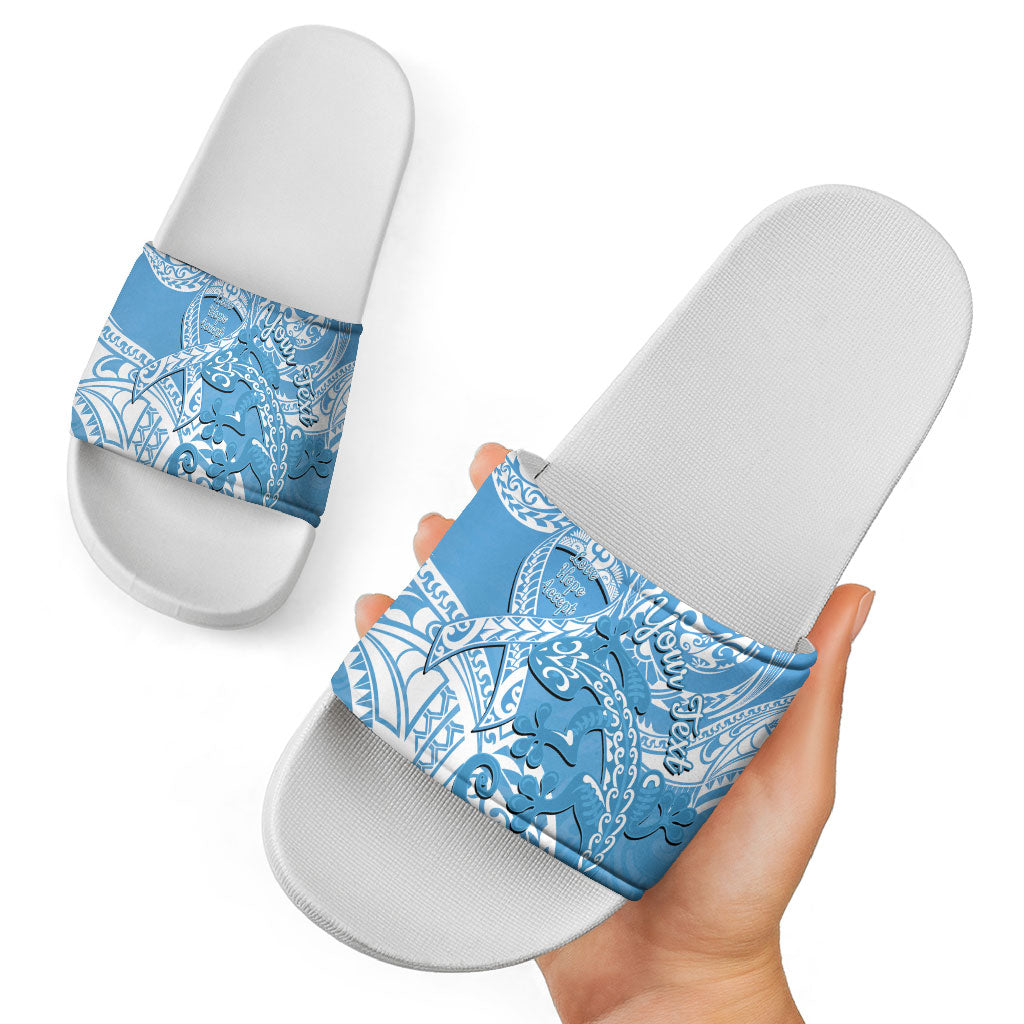 Personalised New Zealand Autism Support Slide Sandals NZ Fern With Maori Koru Lizard
