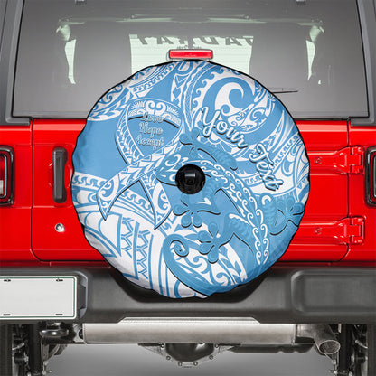 Personalised New Zealand Autism Support Spare Tire Cover NZ Fern With Maori Koru Lizard