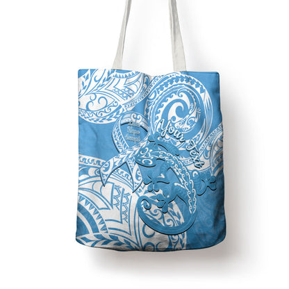 Personalised New Zealand Autism Support Tote Bag NZ Fern With Maori Koru Lizard