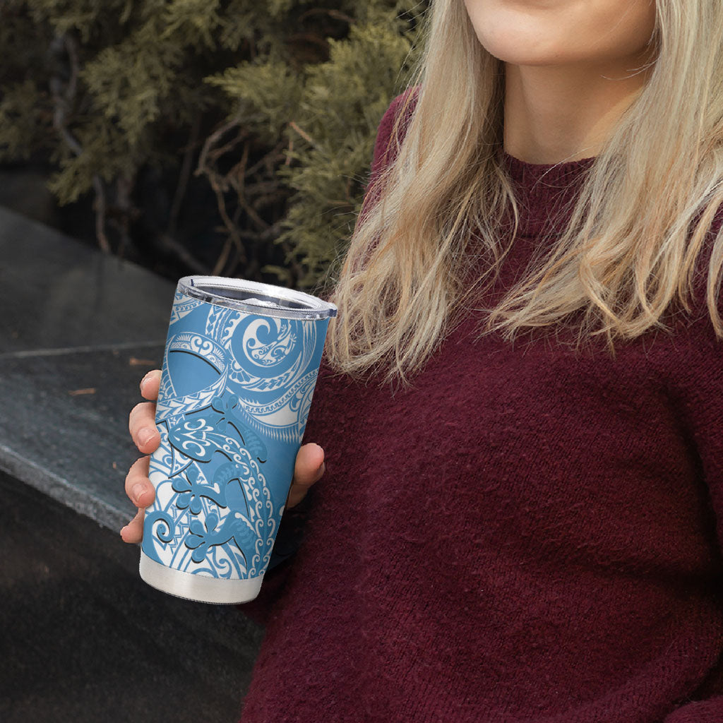 New Zealand Autism Support Tumbler Cup NZ Fern With Maori Koru Lizard