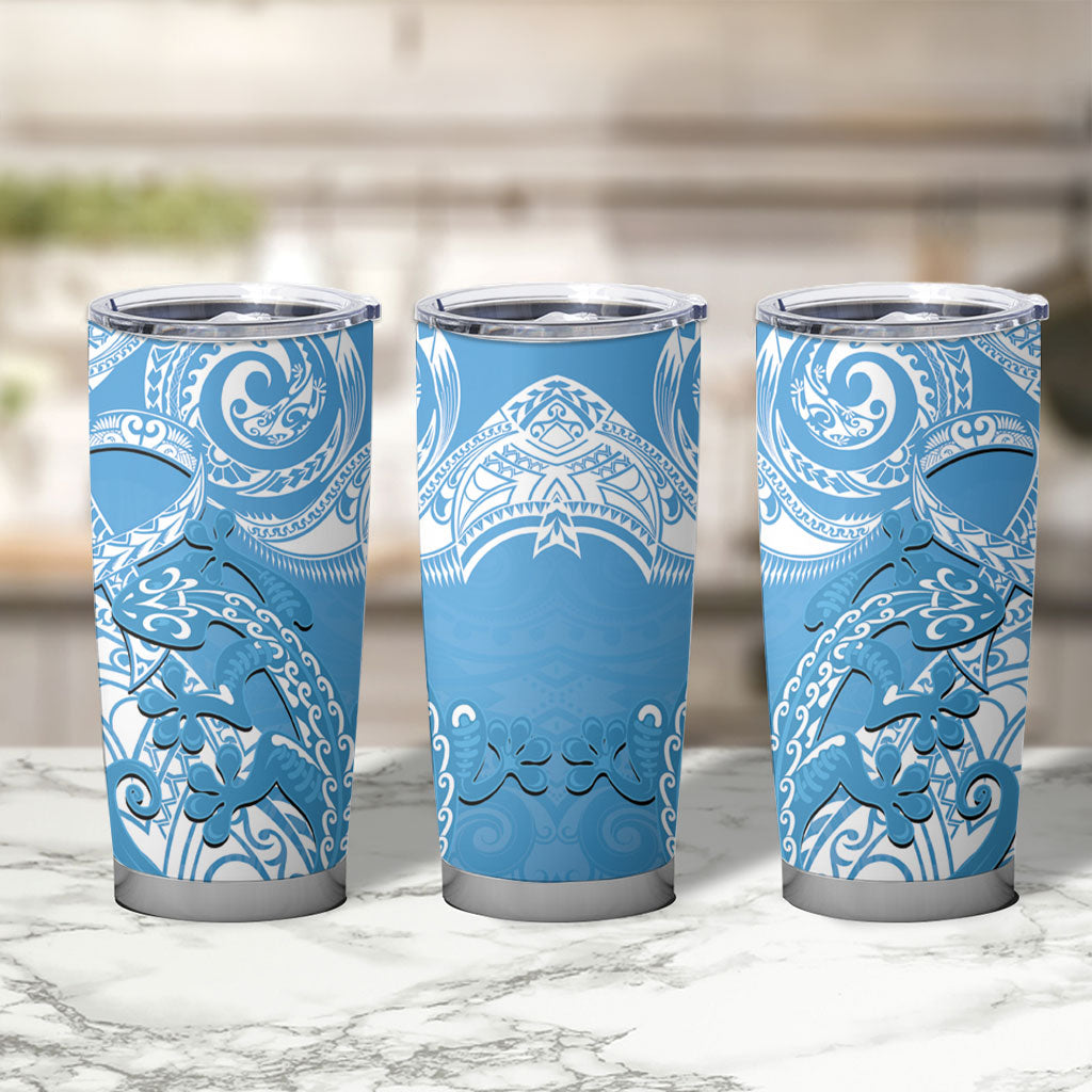 New Zealand Autism Support Tumbler Cup NZ Fern With Maori Koru Lizard