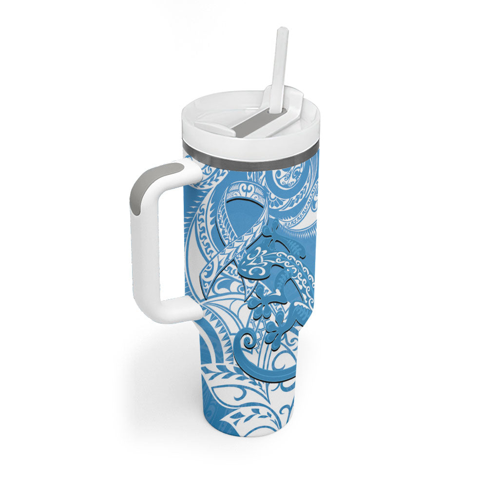 New Zealand Autism Support Tumbler With Handle NZ Fern With Maori Koru Lizard