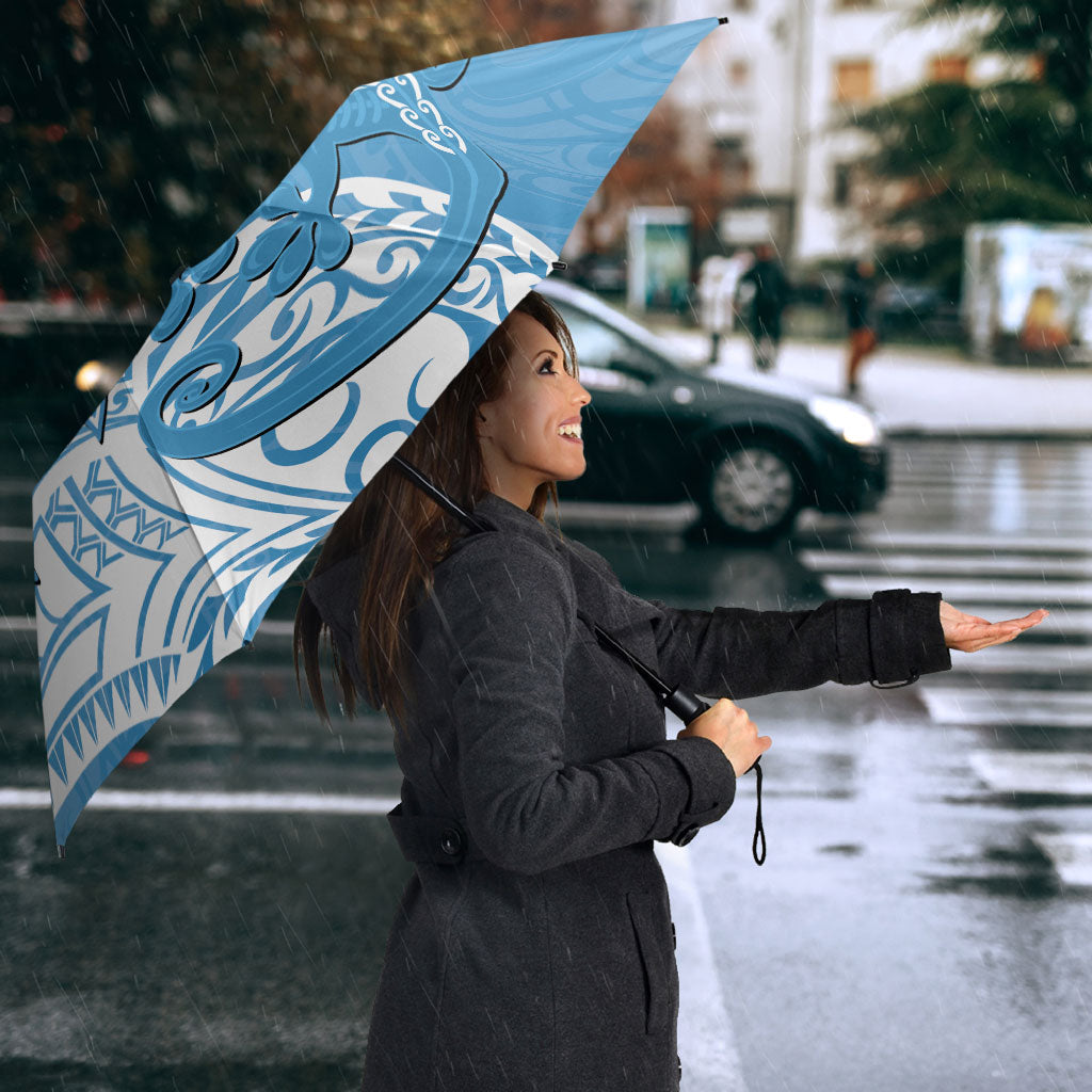 Personalised New Zealand Autism Support Umbrella NZ Fern With Maori Koru Lizard