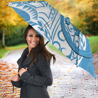 Personalised New Zealand Autism Support Umbrella NZ Fern With Maori Koru Lizard
