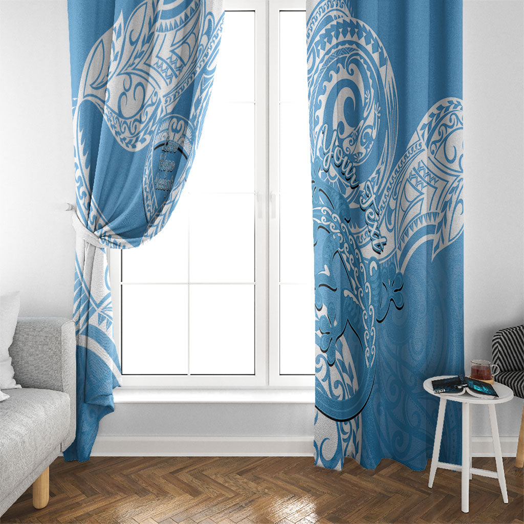 Personalised New Zealand Autism Support Window Curtain NZ Fern With Maori Koru Lizard