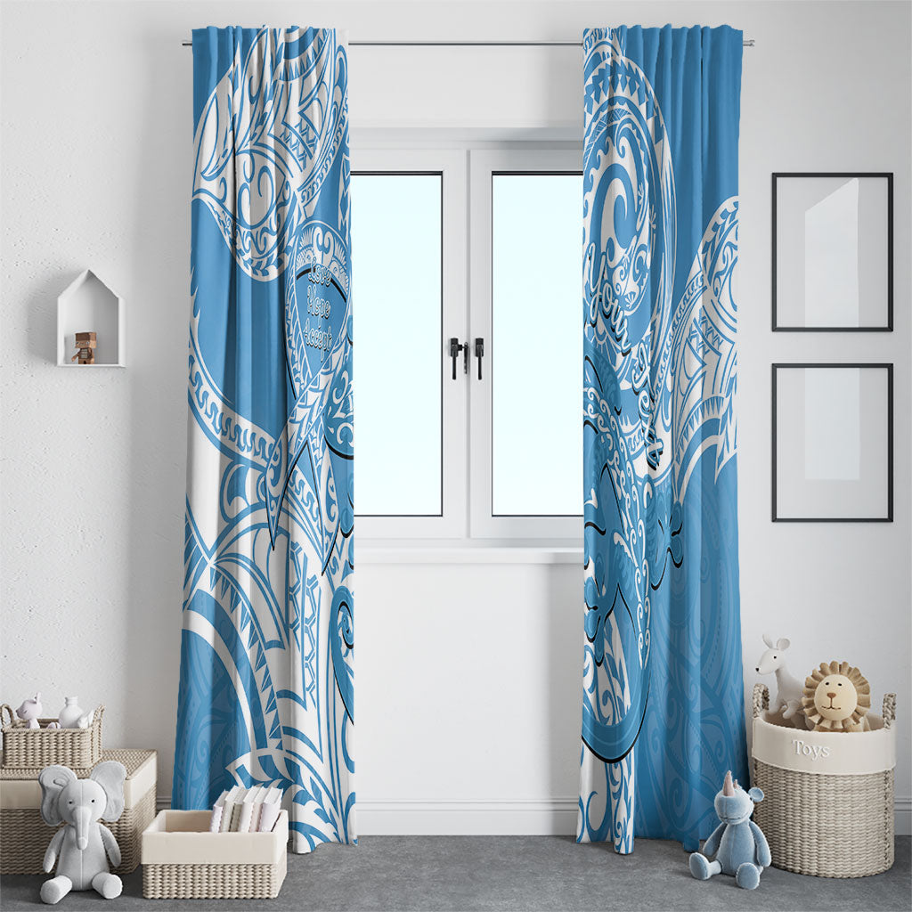 Personalised New Zealand Autism Support Window Curtain NZ Fern With Maori Koru Lizard