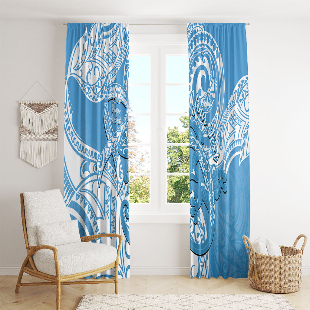 Personalised New Zealand Autism Support Window Curtain NZ Fern With Maori Koru Lizard