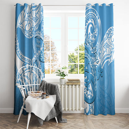 Personalised New Zealand Autism Support Window Curtain NZ Fern With Maori Koru Lizard