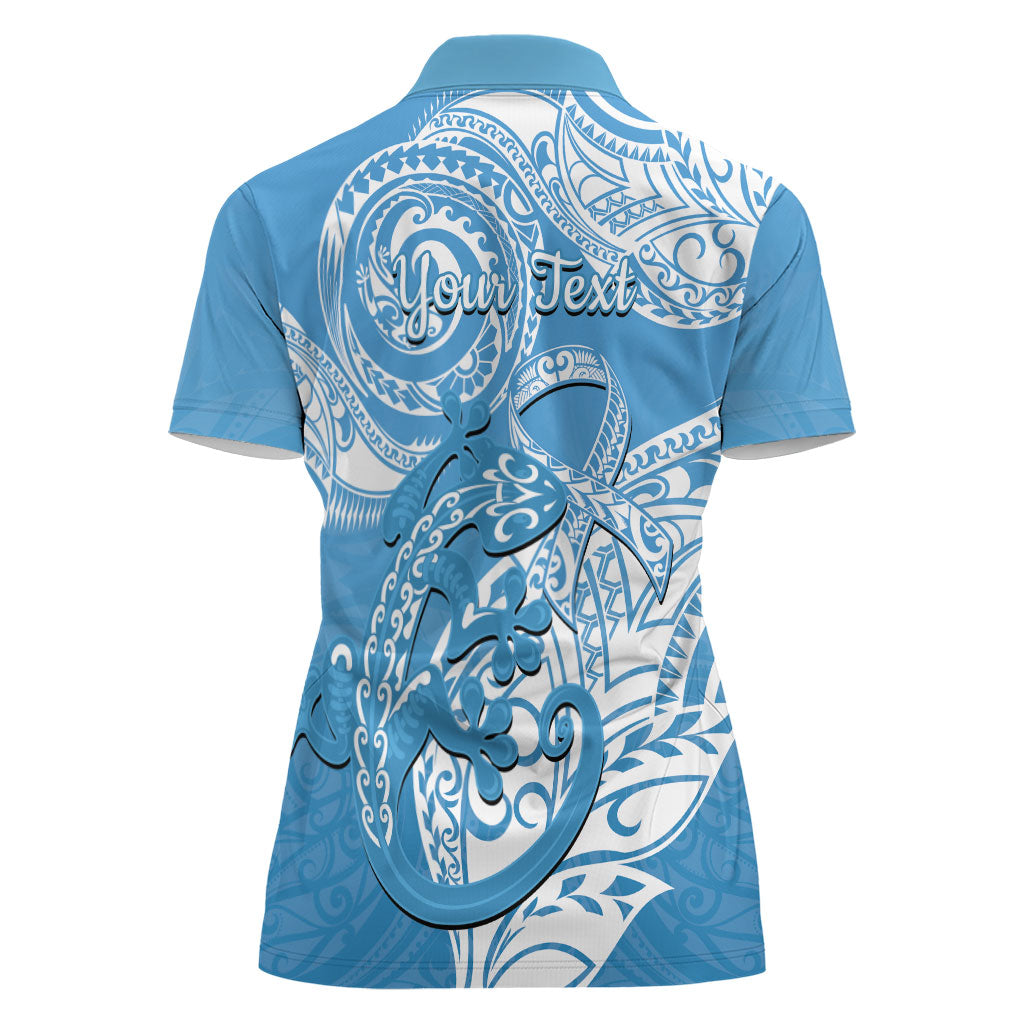 Personalised New Zealand Autism Support Women Polo Shirt NZ Fern With Maori Koru Lizard