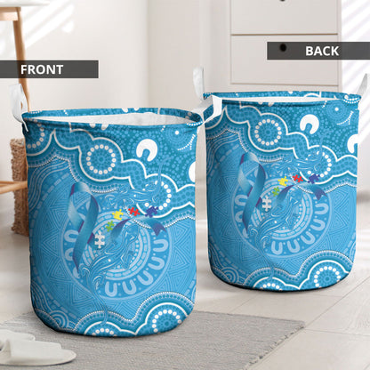 Australia Indigenous Laundry Basket Blue Ribbon Lizards Autism Support
