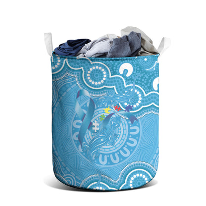 Australia Indigenous Laundry Basket Blue Ribbon Lizards Autism Support