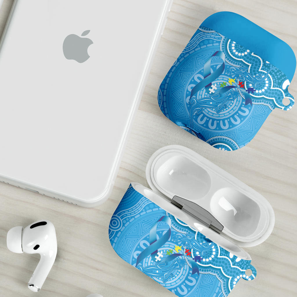 Australia Indigenous AirPods Case Blue Ribbon Lizards Autism Support