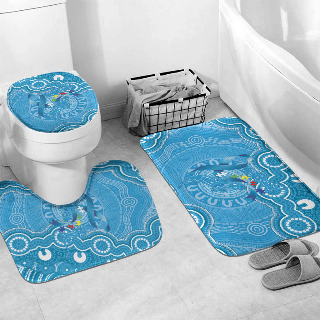 Australia Indigenous Bathroom Set Blue Ribbon Lizards Autism Support