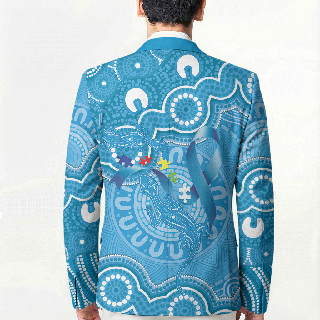Australia Indigenous Blazer Blue Ribbon Lizards Autism Support