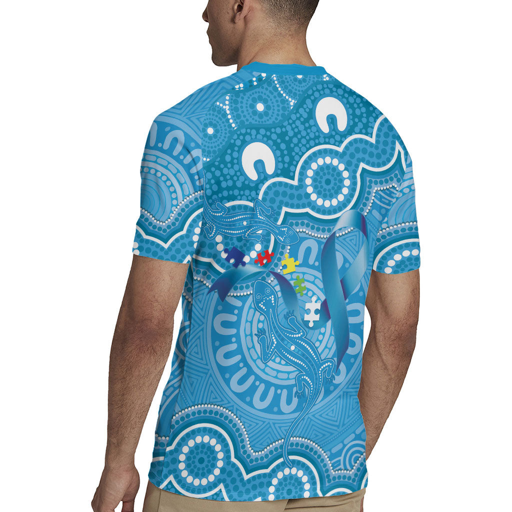 Australia Indigenous Rugby Jersey Blue Ribbon Lizards Autism Support