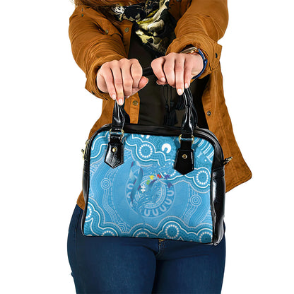 Australia Indigenous Shoulder Handbag Blue Ribbon Lizards Autism Support