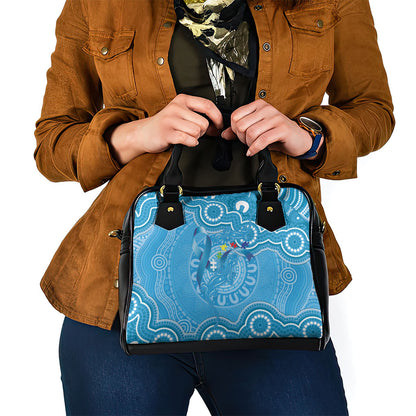 Australia Indigenous Shoulder Handbag Blue Ribbon Lizards Autism Support