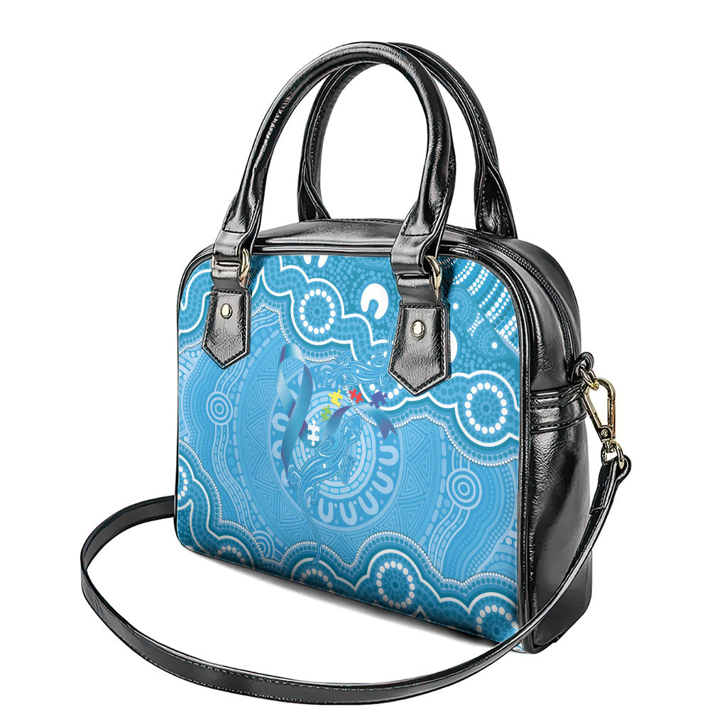 Australia Indigenous Shoulder Handbag Blue Ribbon Lizards Autism Support