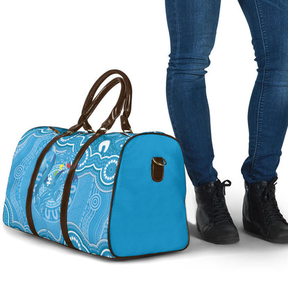 Australia Indigenous Travel Bag Blue Ribbon Lizards Autism Support