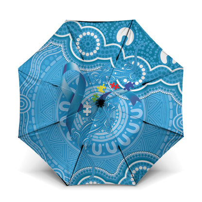 Australia Indigenous Umbrella Blue Ribbon Lizards Autism Support